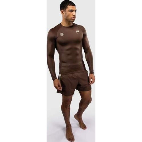 Venum x Roger Gracie Academy ilgomis rankovėmis rashguard – tamsiai rudas