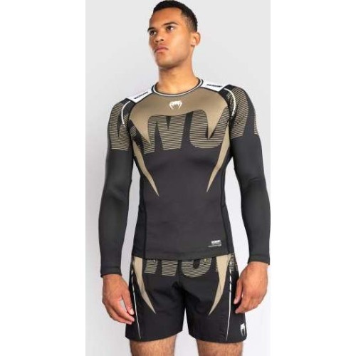 Venum Adrenaline Long Sleeve Rashguard - Black/Sand