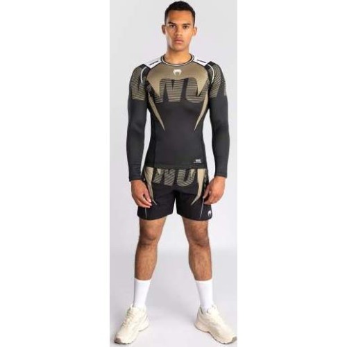 Venum Adrenaline ilgomis rankovėmis rashguard - juoda/smėlio