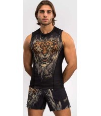 Venum Tiger vyriškas berankovis marškinėlis (rashguard) - juoda/neoninė oranžinė