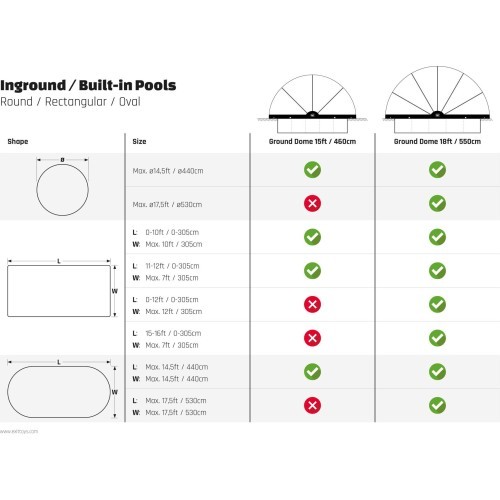 EXIT pool dome on ground ECO ø460cm