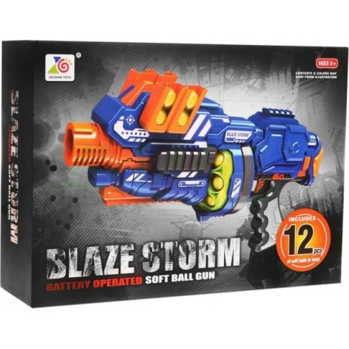 Blaze Storm žaislinis pistoletas, mėlynas, 12 kulkų