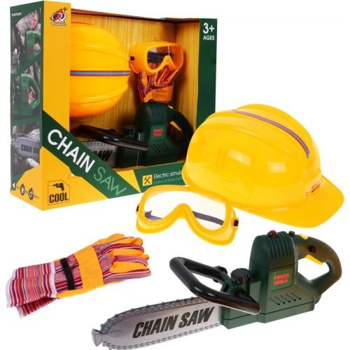 Large chainsaw set, gloves, goggle and helmet