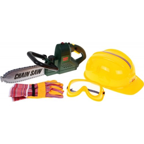 Large chainsaw set, gloves, goggle and helmet