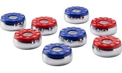 Shuffleboard ritinėlių rinkinys 4 mėlyni ir 4 raudoni