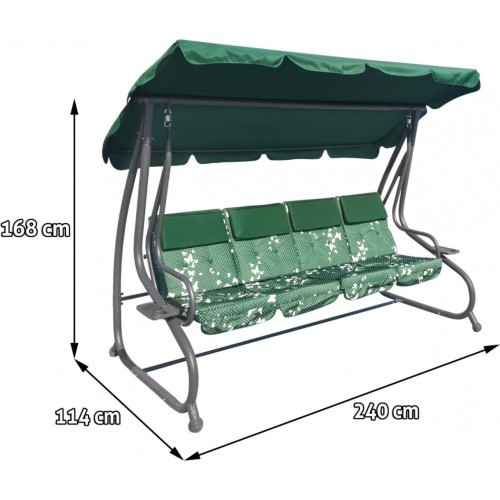 Huge Garden Swing Seat Braid 2x1 Green Butterflies