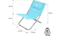 Пляжное кресло с подушкой NILS CAMP NC3136
