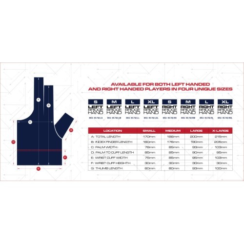 Бильярдная перчатка Cuetec Axis, на 3 пальца, тёмно-синяя-красная, L