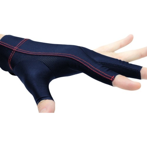 Biliardo pirštinė Cuetec Axis, 3 pirštų, tamsiai mėlyna–raudona, XL