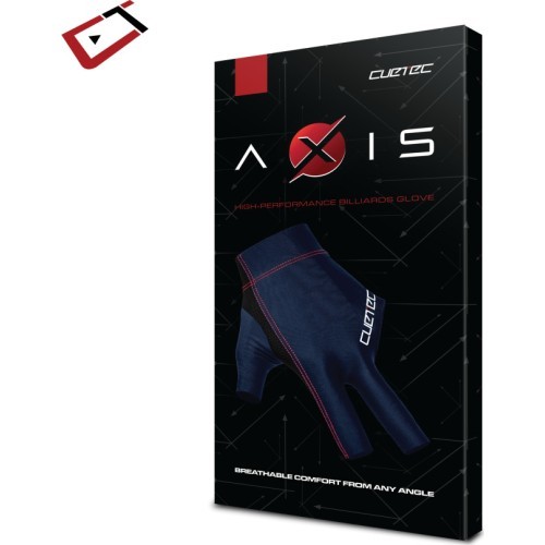 Billiard Glove, Cuetec Axis, 3-Finger, navy-red, XL