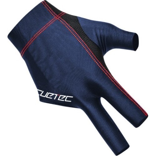 Billiard Glove, Cuetec Axis, 3-Finger, navy-red, to wear on right hand, M
