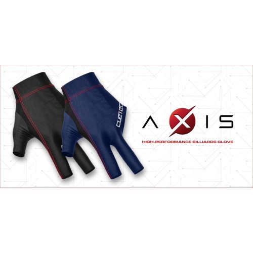 Billiard Glove, Cuetec Axis, 3-Finger, navy-red, to wear on right hand, M