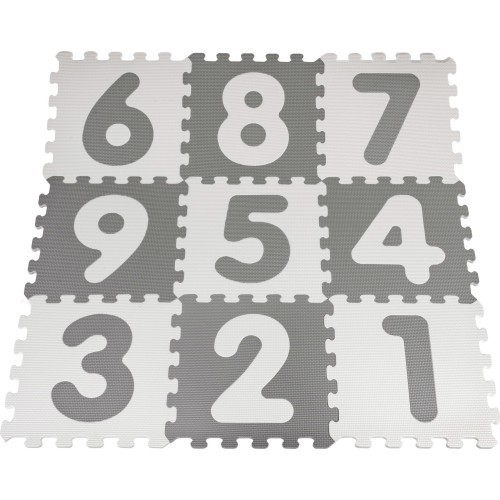 Numbers Gray Antibacterial Foam Mat