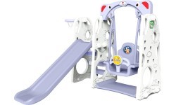 Čiuožykla-sūpynės su krepšiniu 3-in-1, mėlyna