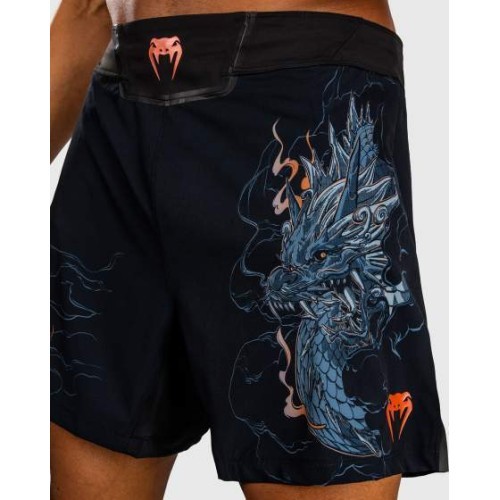 MMA šortai Venum Thunder Dragon - juodi/pilki/variniai