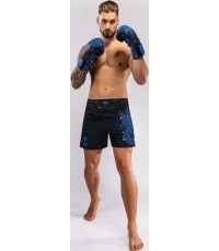 MMA šortai Venum Thunder Dragon, juodi/karališkai mėlyni