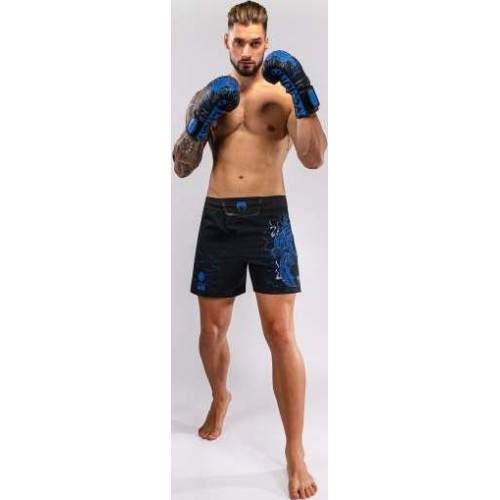 MMA šortai Venum Thunder Dragon, juodi/karališkai mėlyni
