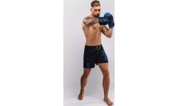 MMA šortai Venum Thunder Dragon, juodi/karališkai mėlyni
