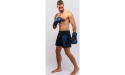 MMA šortai Venum Thunder Dragon, juodi/karališkai mėlyni