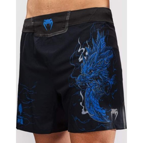 MMA šortai Venum Thunder Dragon, juodi/karališkai mėlyni
