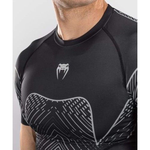Venum Midnight Fury Short Sleeve Rashguard - Black/Grey/Silver