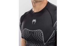 Рашгард с короткими рукавами Venum Midnight Fury – черный/серый/серебристый