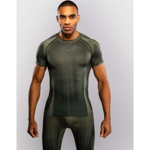 Venum Stealth trumparankoviai marškinėliai (rashguard) – chaki/tamsiai žalia