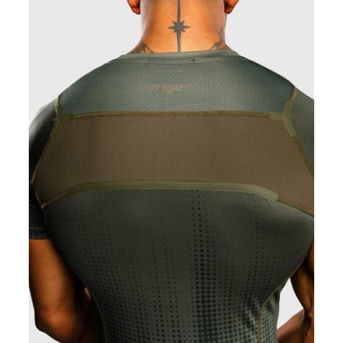 Venum Stealth Short Sleeve Rashguard - Khaki/Dark Green