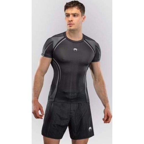Рашгард с коротким рукавом Venum Stealth, чёрный/белый