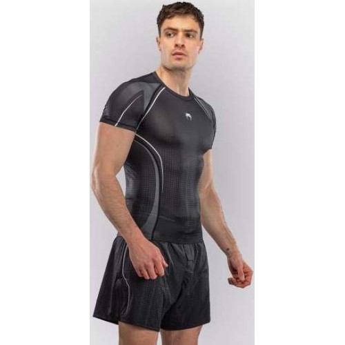 Venum Stealth trumparankoviai marškinėliai (rashguard), juodi/balti