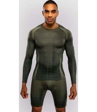 Venum Stealth Long Sleeve Rashguard - Khaki/Dark Green