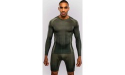 Venum Stealth Long Sleeve Rashguard - Khaki/Dark Green