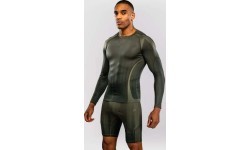 Venum Stealth ilgarankoviai kompresiniai marškinėliai – chaki/tamsiai žalia