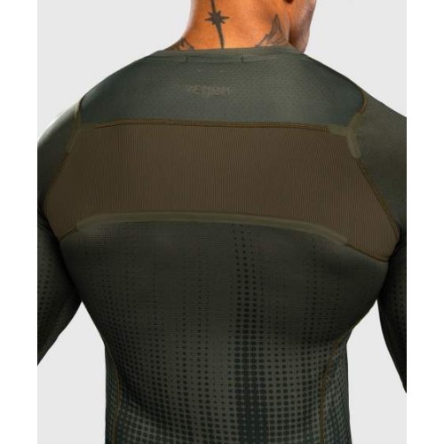 Venum Stealth Long Sleeve Rashguard - Khaki/Dark Green