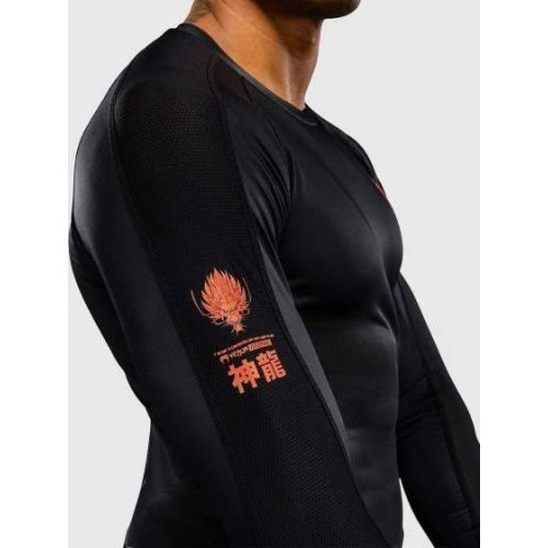 Venum Thunder Dragon marškinėliai ilgomis rankovėmis Rashguard - Black/Grey/Copper