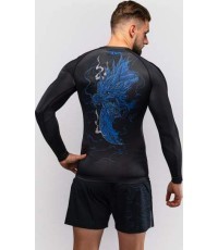 Venum Thunder Dragon Long Sleeve Rashguard - Black/Royal Blue