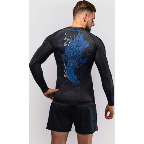 Venum Thunder Dragon ilgomis rankovėmis rashguard marškinėliai – juoda/karališka mėlyna