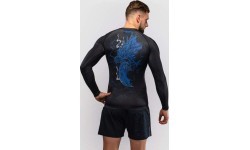 Venum Thunder Dragon Long Sleeve Rashguard - Black/Royal Blue