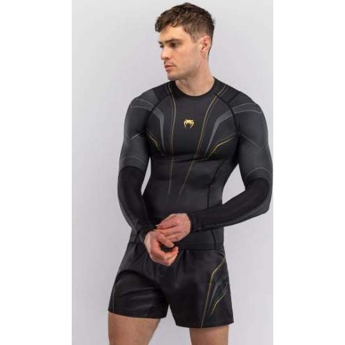 Гидромайка с длинным рукавом Venum Streamline, чёрно-золотая
