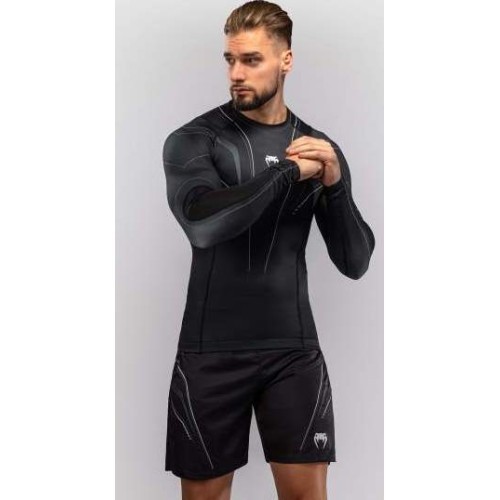 Venum Streamline Long Sleeve Rashguard - Black/White
