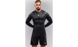 Рашгард Venum Streamline с длинным рукавом, чёрно-белый