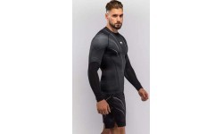 Рашгард Venum Streamline с длинным рукавом, чёрно-белый