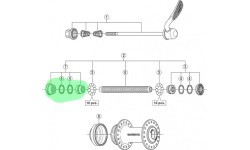 Cone, washers and nut for Shimano HB-RM66 hub