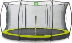 Įleidžiamas batutas EXIT Silhouette ø427 cm su apsauginiu tinklu, žalias