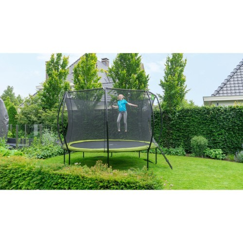 EXIT Silhouette trampoline ø427cm - green Outdoor Round Coil spring Above ground trampoline