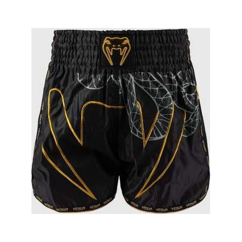 Venum Serpenti Muay Thai šortai - juoda/sidabrinė/auksinė