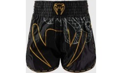 Venum Serpenti Muay Thai šortai - juoda/sidabrinė/auksinė