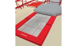LARGE BUILT-IN TRAMPOLINE WITH 13x13mm NYLON BED AND CHAIN PIT LINK - 426 x 213 cm (*)