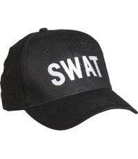 Чёрная бейсболка с надписью SWAT