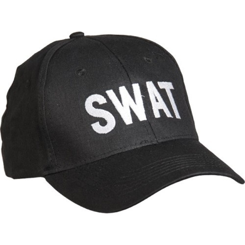 Juoda beisbolo kepuraitė su užrašu SWAT